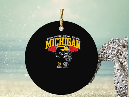 Champion University of Michigan Football Youth College Football Playoff 2024 Rose Bowl Game Ornament