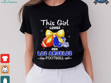 This girl loves her Los Angeles Rams Football faux glitter shirt
