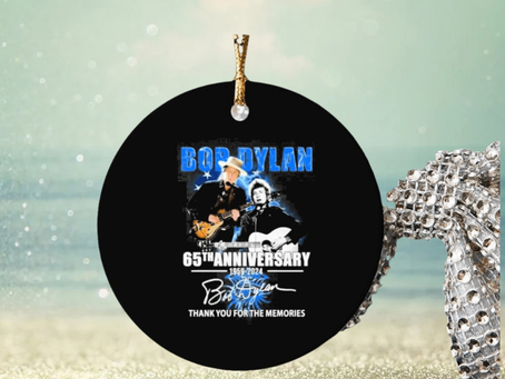 bob dylan 65th anniversary 1959 2024 thank you for the memories signature ornament Circle