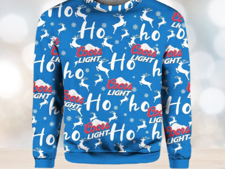 Coors Light Christmas Hohoho Reindeer Pattern Ugly Sweater