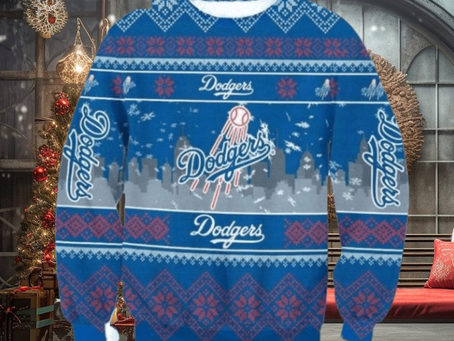 Skyline Dodgers Baseball Christmas City Ugly Sweater