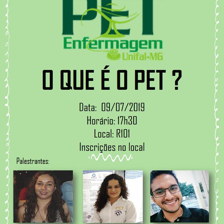 Vem aí: palestra "O que é PET?"
