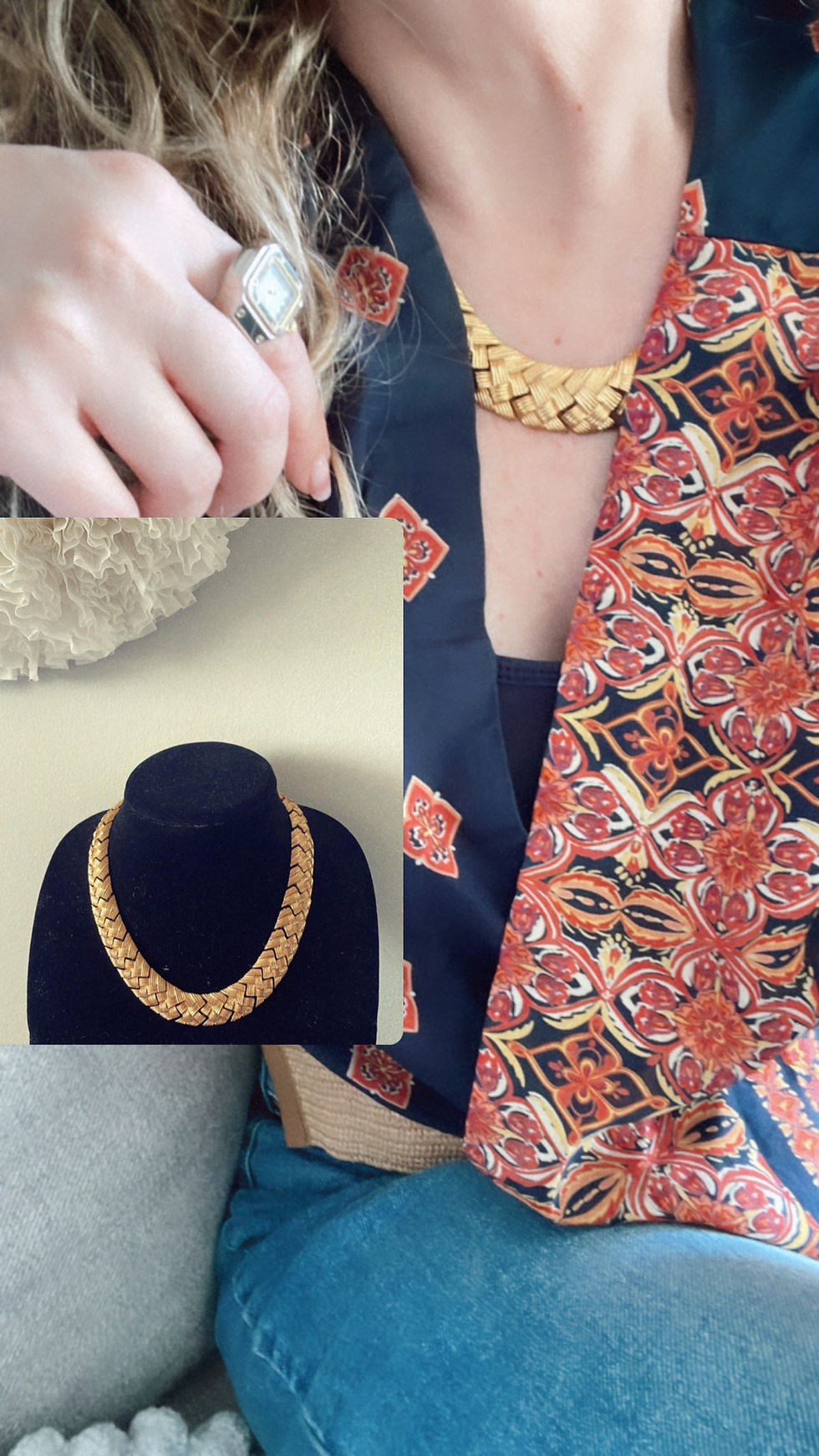 Thumbnail: Vintage 1980 Napier Gold Tone Necklace - Rare Find