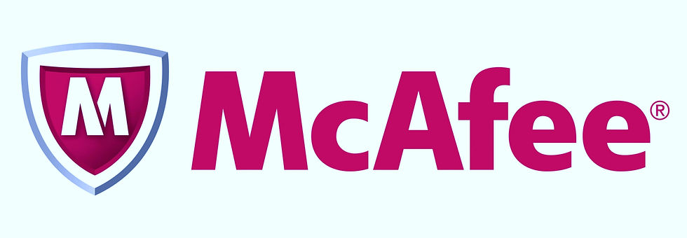 Eye-level view of a smartphone with McAfee antivirus interface