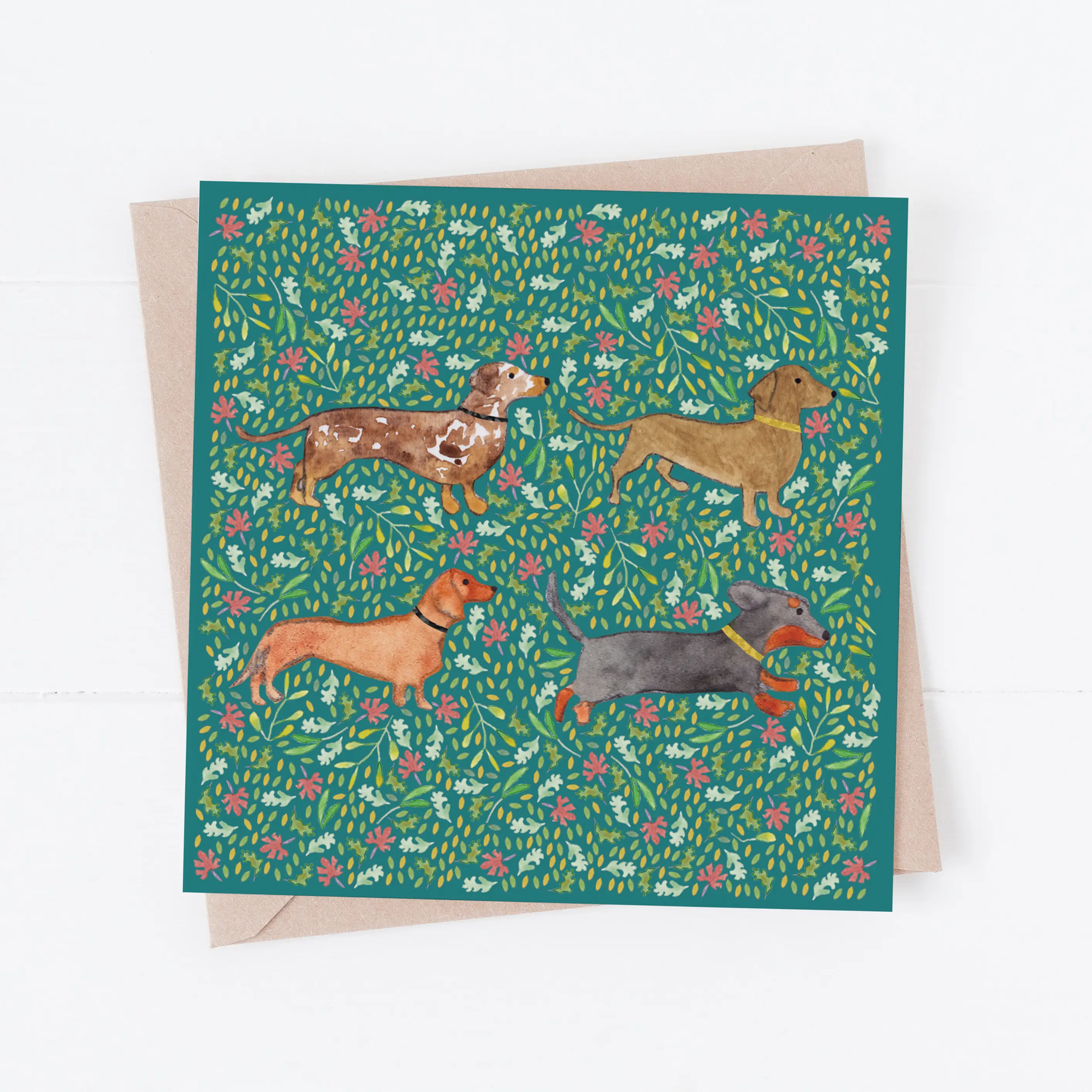 Samantha Hall Designs - Dachshund Blank Greetings Card