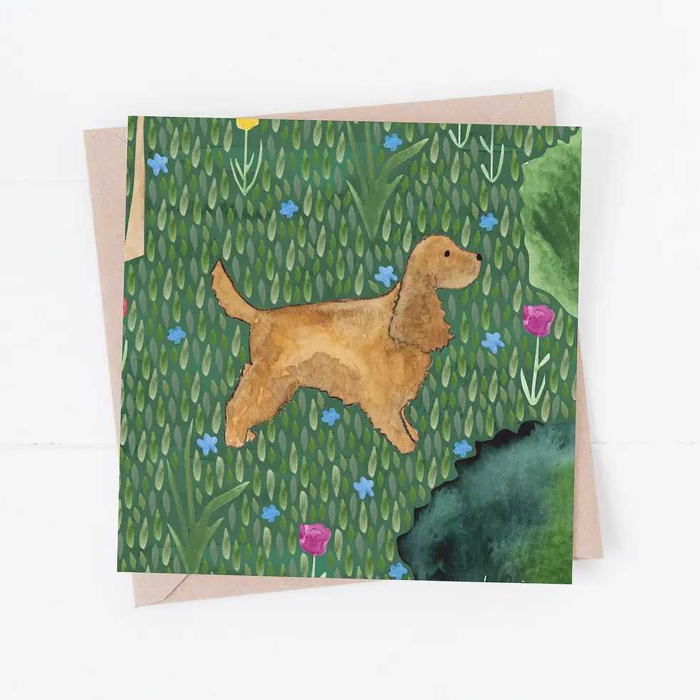 Samantha Hall Designs - Cocker Spaniel Blank Greetings Card