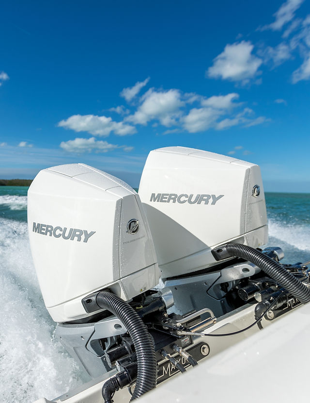 Twin 300 Mercury V8 Engines on a boat