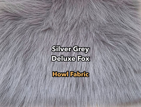 Silver Grey Deluxe Fox Faux Fur Howl Fabric