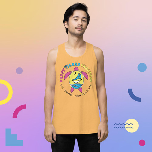 Retro 90s Men's premium tank top | HappyIslandCharters