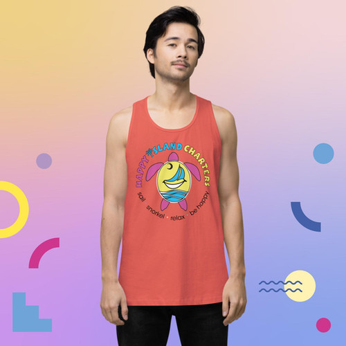 Retro 90s Men's premium tank top | HappyIslandCharters