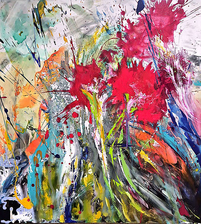 SPLASH100x100cm resina y acrilico sobre