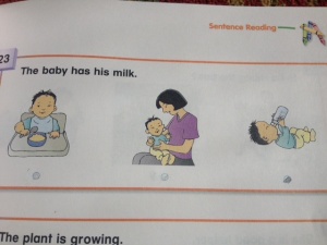 Baby has milk.