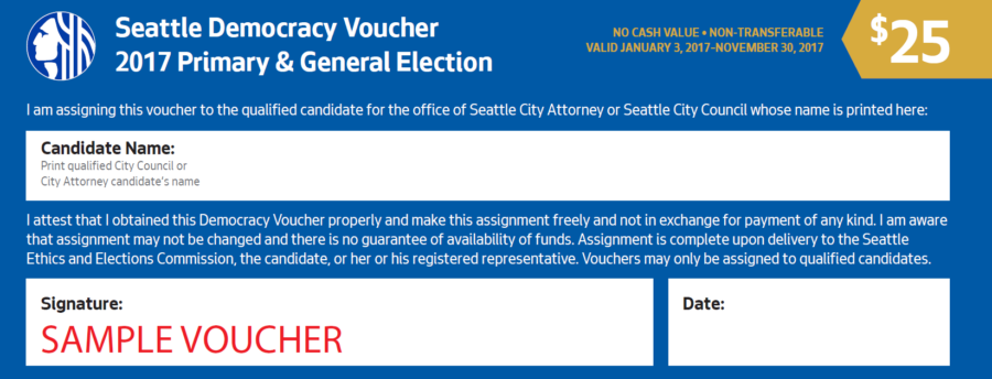 Seattle Democracy Voucher Sample Seattle Democracy Voucher Sample