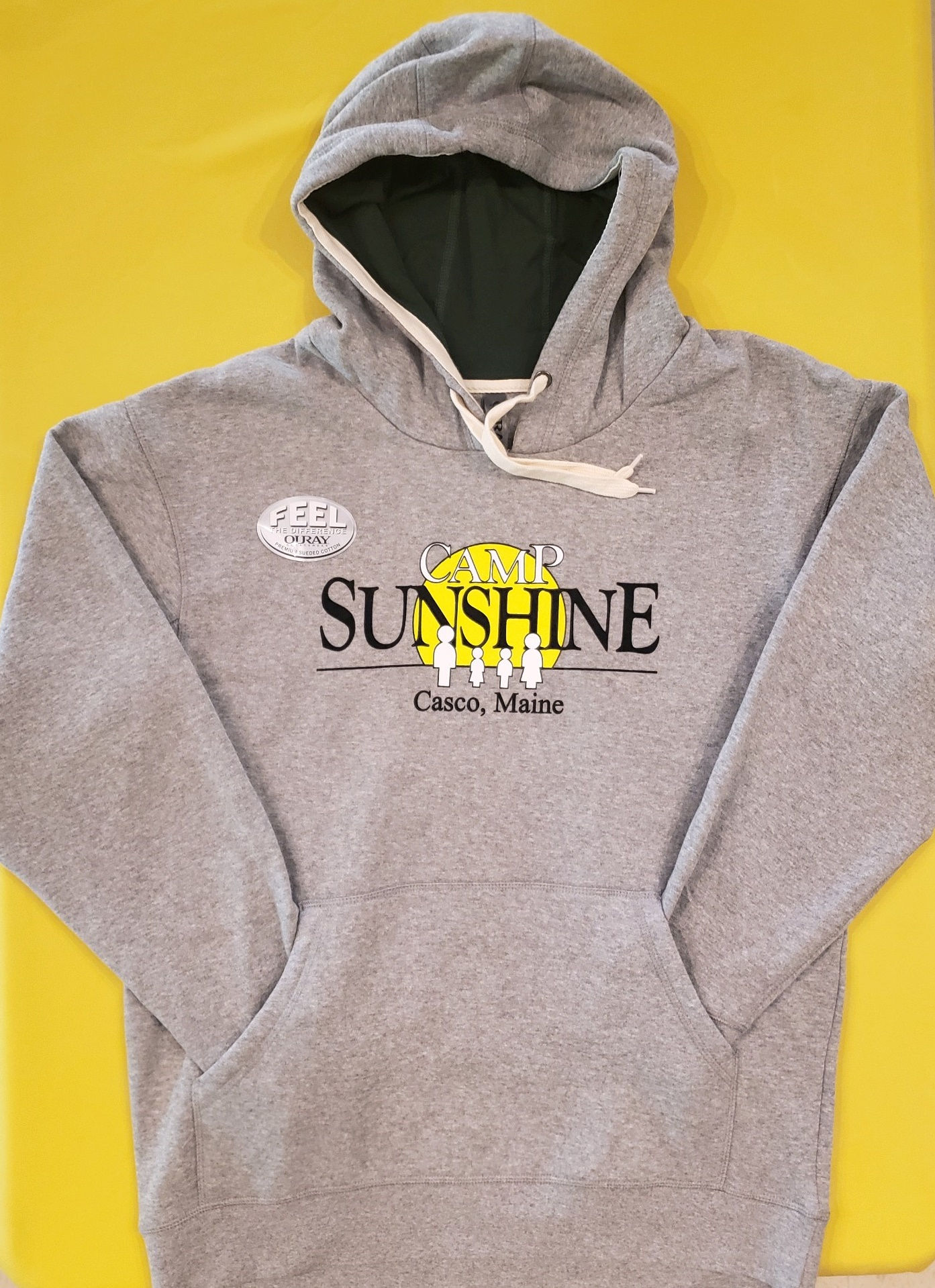 Color Block Hooded Sweatshirt - Premium Heather/Hunter Green