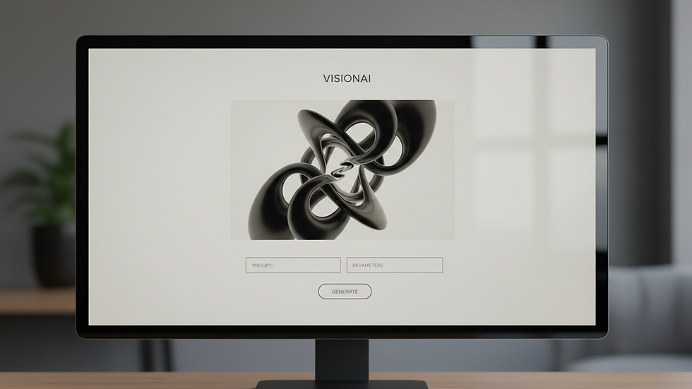 Close-up view of a computer screen showing AI art generation interface