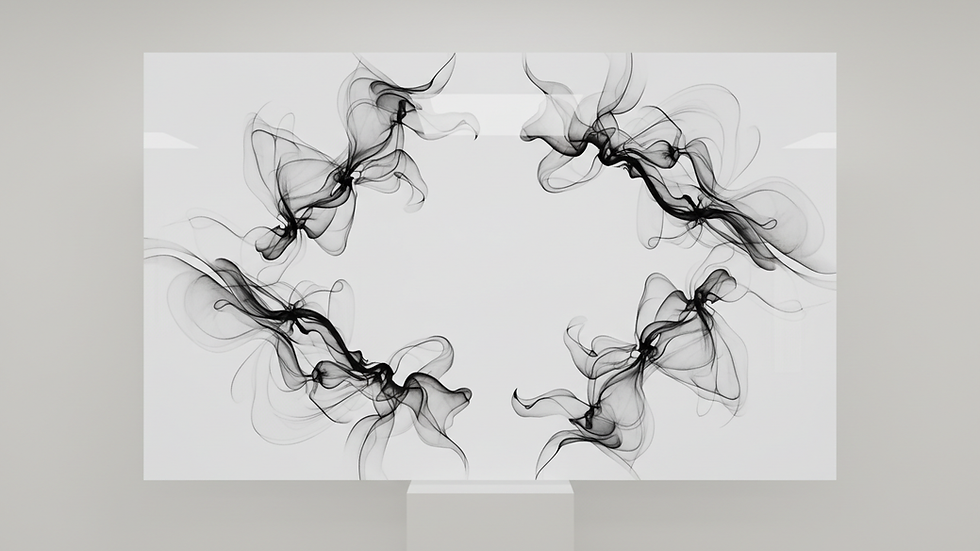 Eye-level view of a digital canvas showing AI-generated abstract art