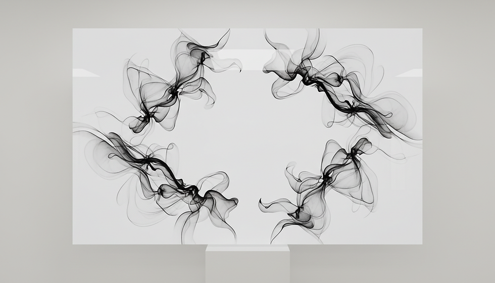 Eye-level view of a digital canvas showing AI-generated abstract art