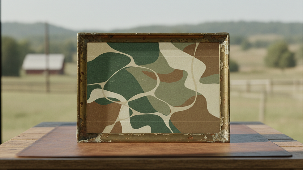 Eye-level view of a digital screen displaying AI-generated abstract art
