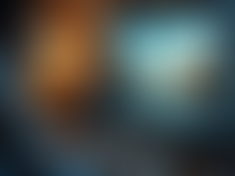 Eye-level view of a digital artist blending two images on a computer screen