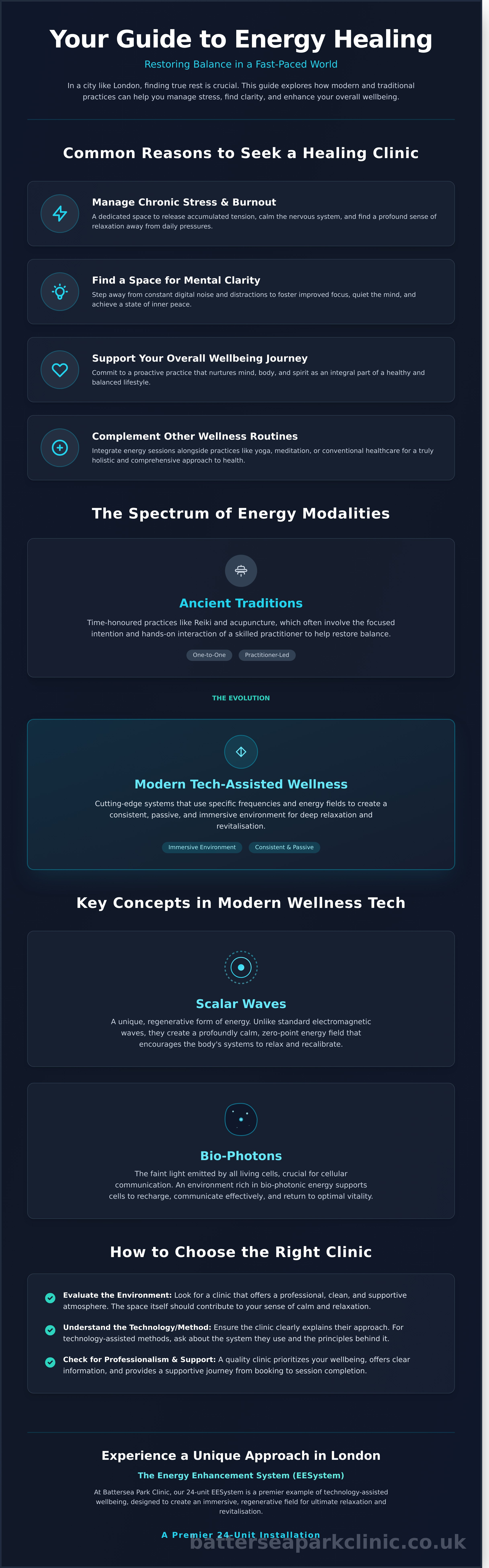 Energy healing clinic near me infographic - visual guide