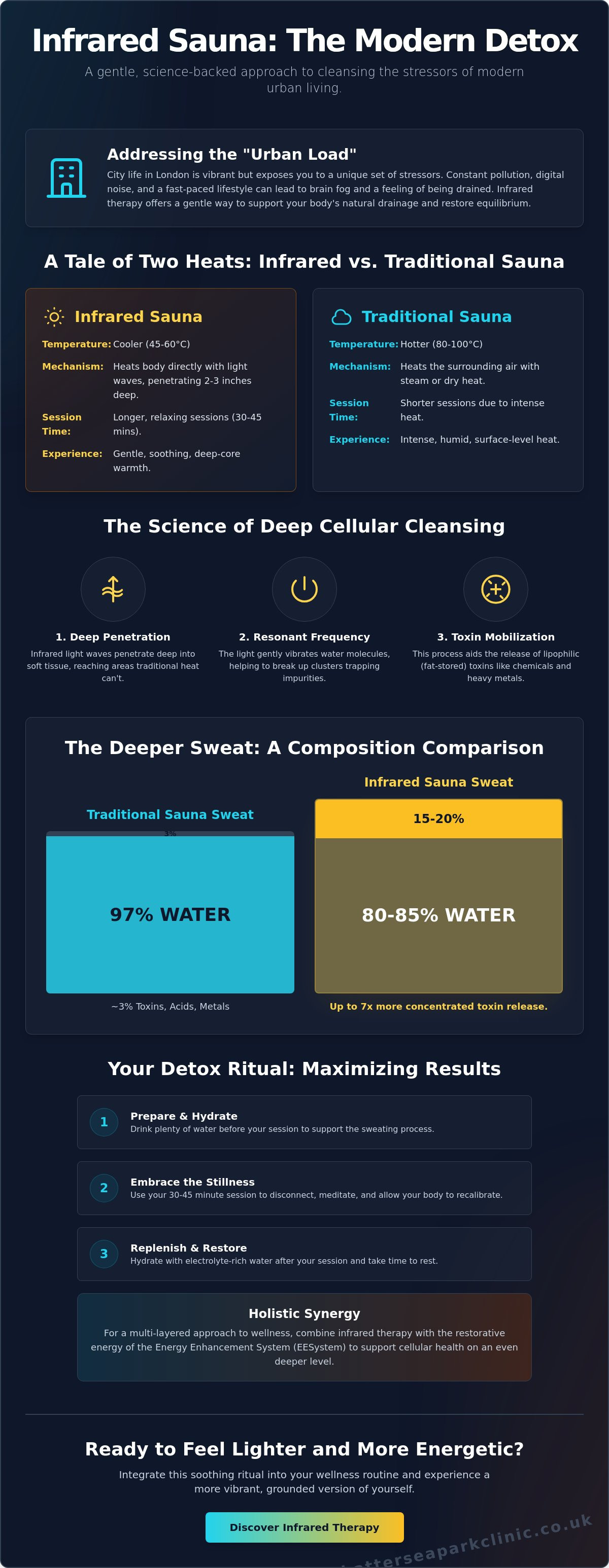 Infrared sauna for detox