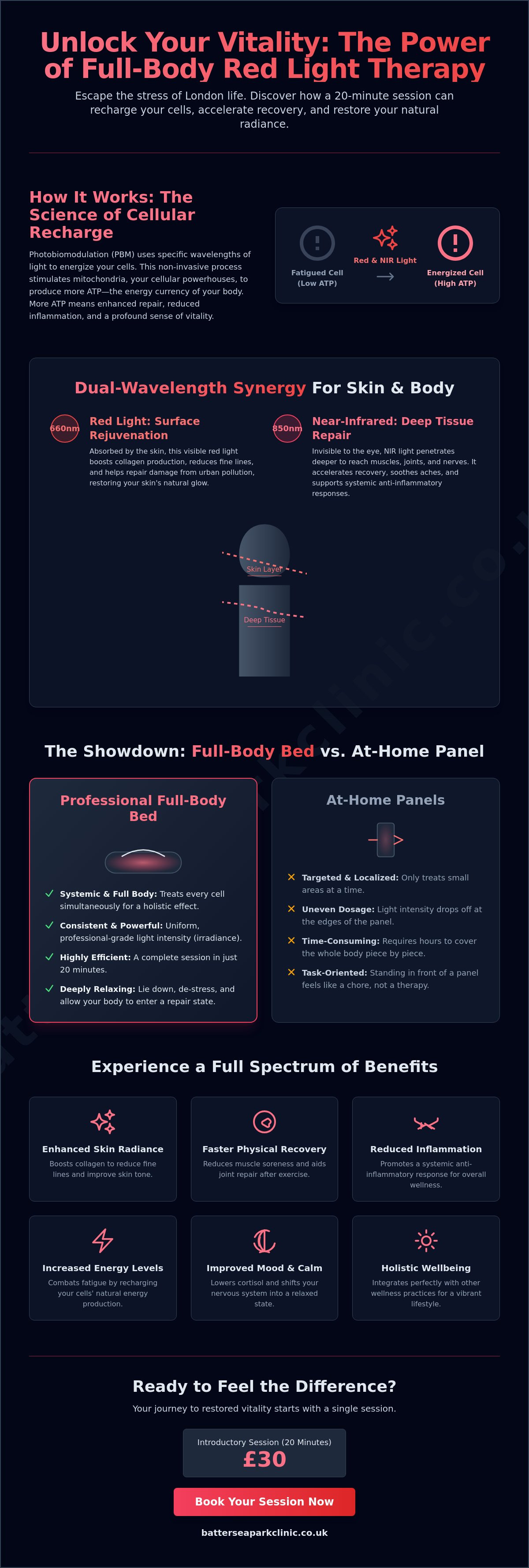 Full body red light therapy bed london