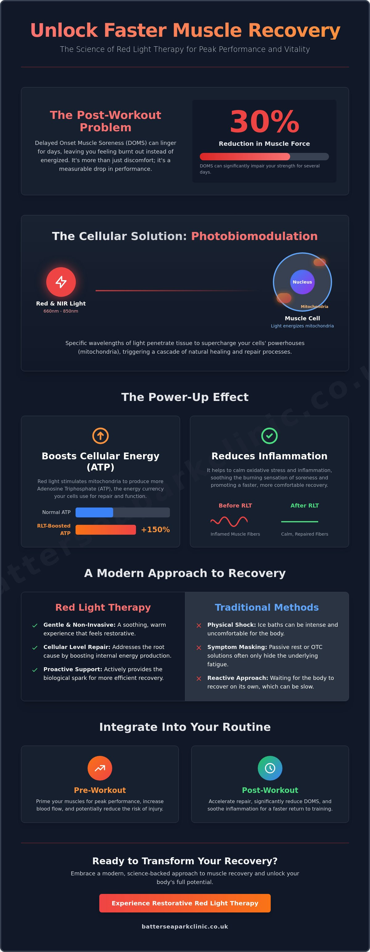 Red light therapy for muscle recovery