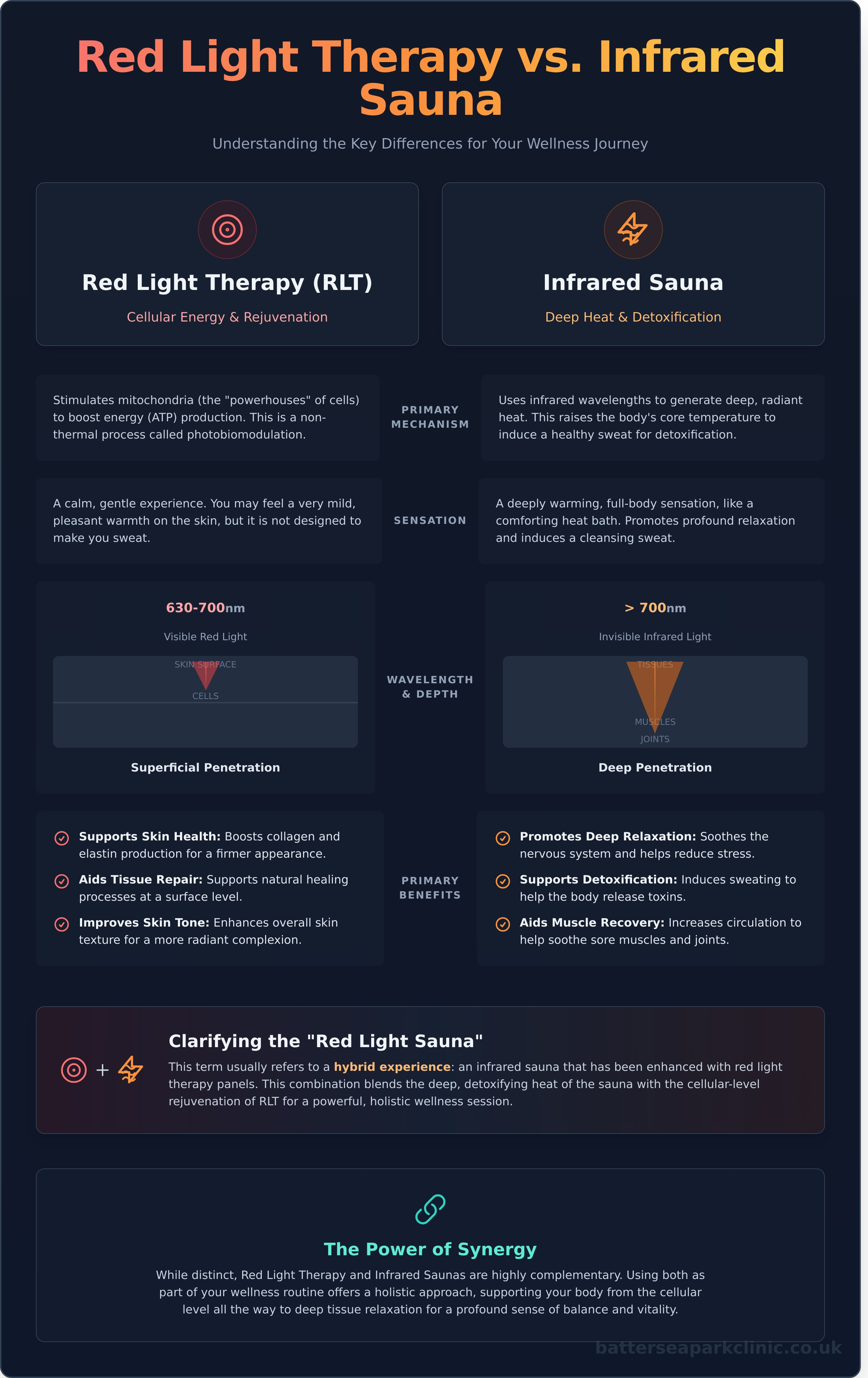 Red light sauna infographic - visual guide
