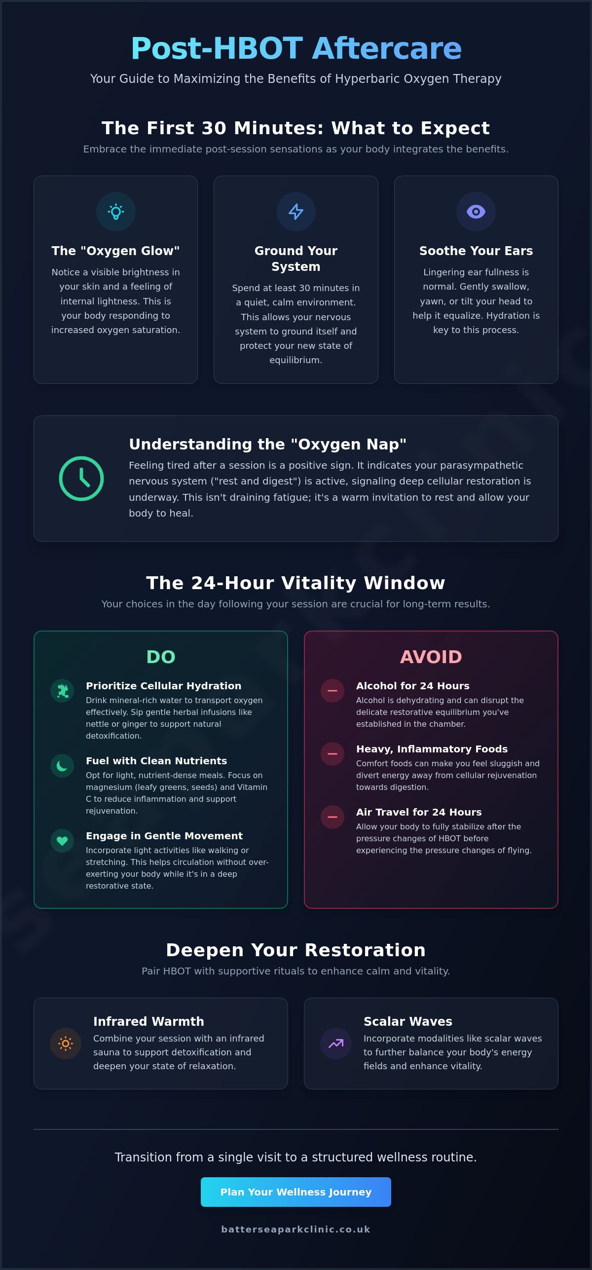 What to do after hyperbaric oxygen therapy