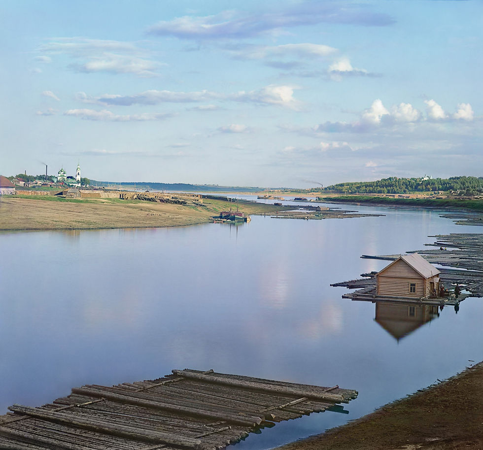 Les rives de la Volga, en 1910, par Sergueï Prokudin-Gorskii.