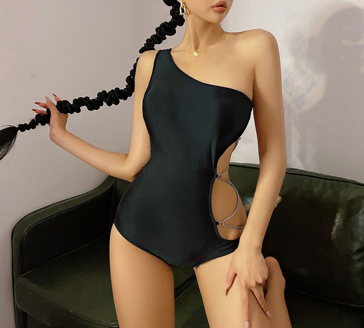 섬네일: 원 숄더 하프 컷팅 모노키니