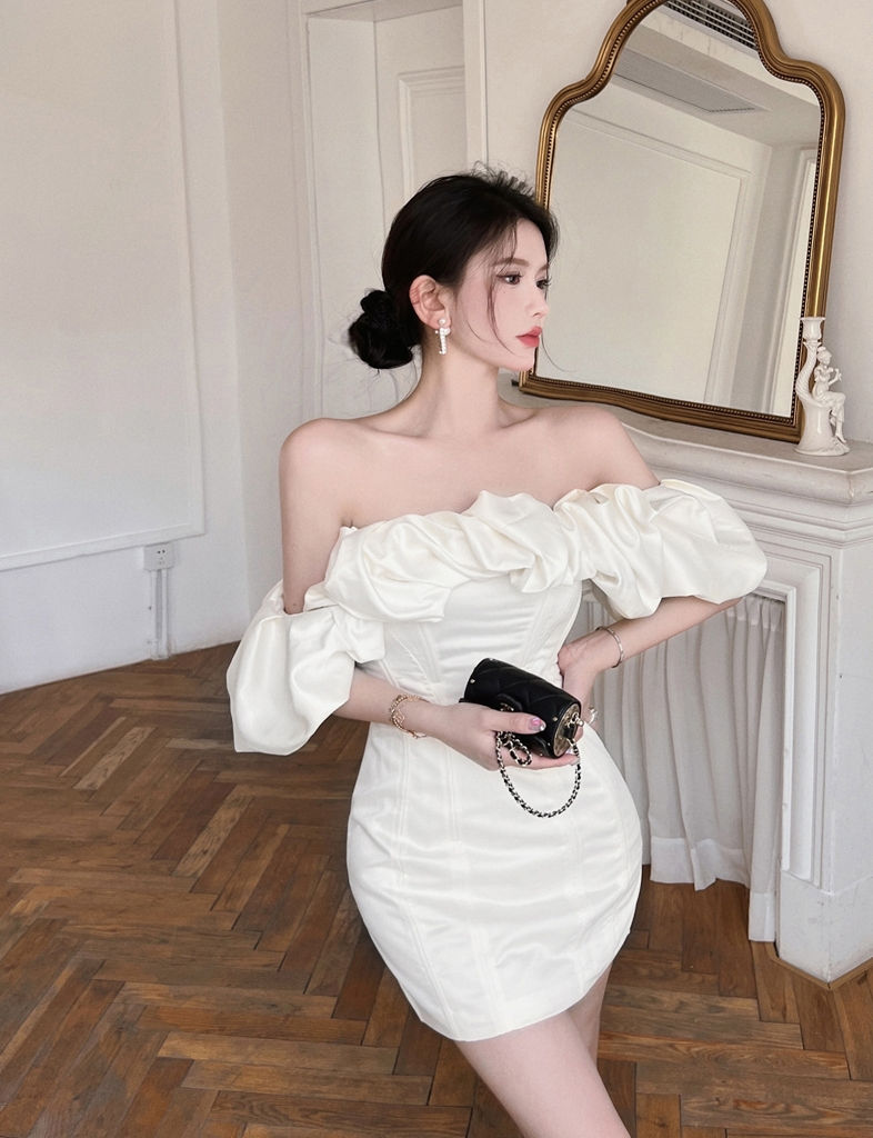 프릴 오프숄더 원피스