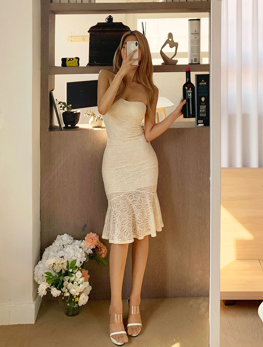 레이스 머메이드 롱 원피스