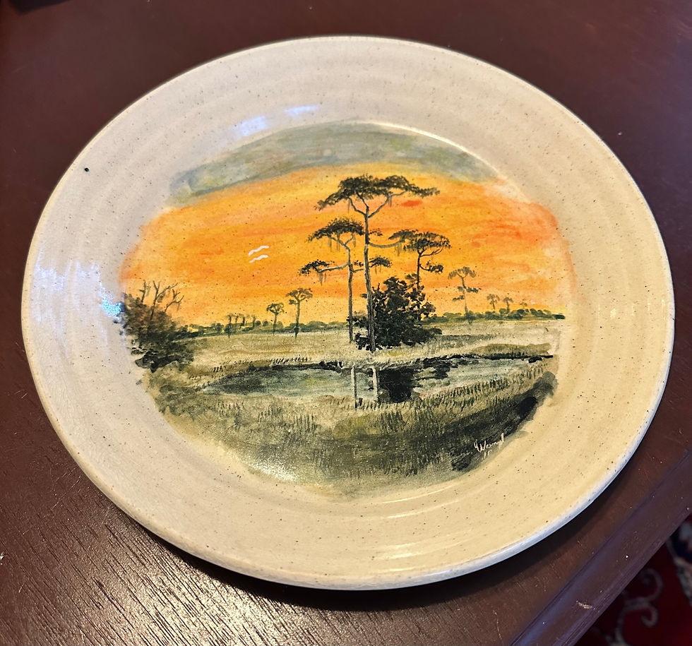 Florida Sunset Hand Decorated Dinnerware 9" Plate
