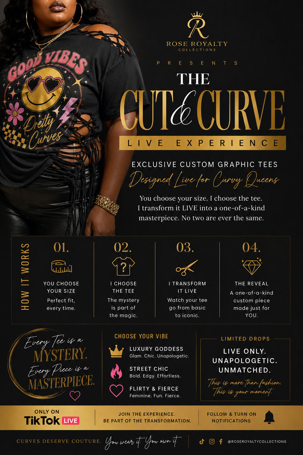 The Cut & Curve™ Mystery Live Custom Tee Experience