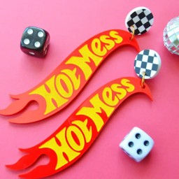 Hot Mess 90s Earrings Hot Wheels Rebel Disco