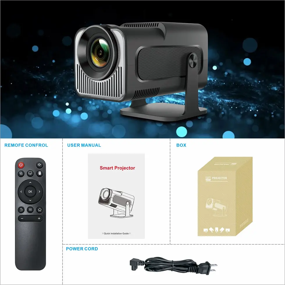 Miniatura: Mini Projetor HY320 Salange 720P Wi‑Fi/BT — Cinema Portátil + Bolsa