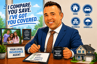 Independent insurance agent sitting in office