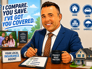 Independent insurance agent sitting in office