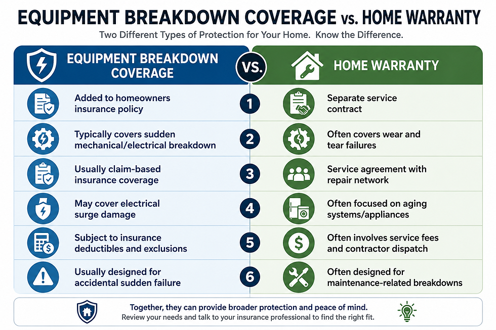 Equipment breakdown vs home warranty guide