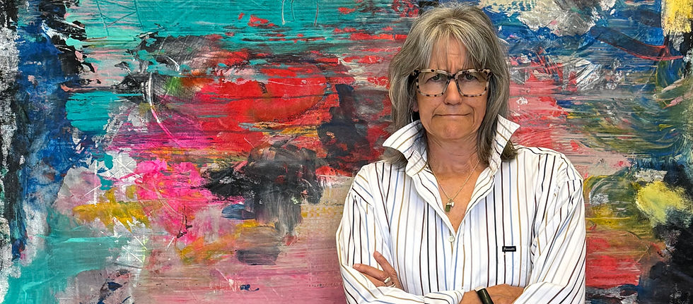 Denise Cerro artist in the painting studio