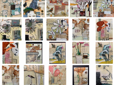 Series of mixed media paintings by Denise Cerro