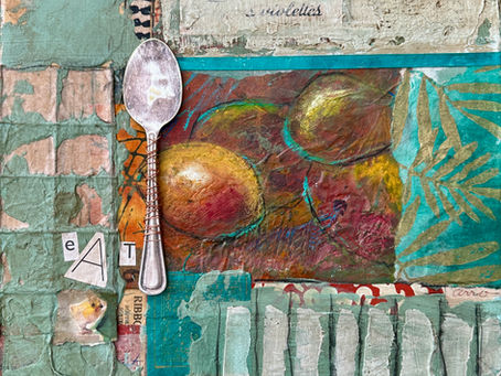 EAT...a new mixed media piece by Denise Cerro