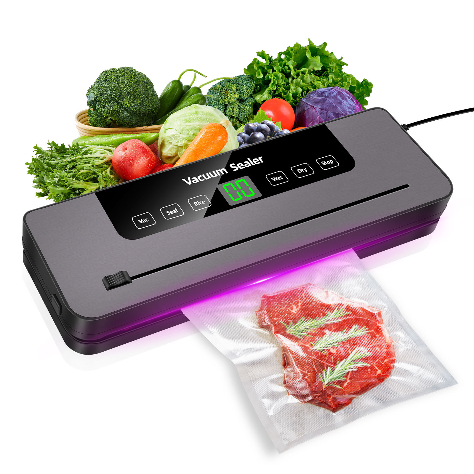 DayPlus Electric Sealing Machine Automatic Vacuum Sealer 60kpa Vacuum Food Seale