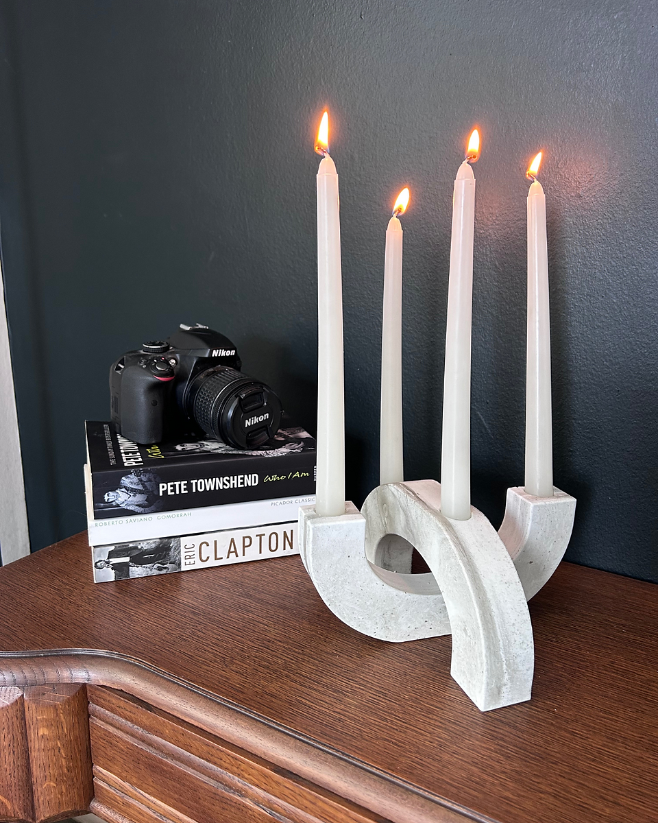 2 Piece Curved Candlestick Holder