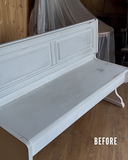Refinished Church Pew - Before