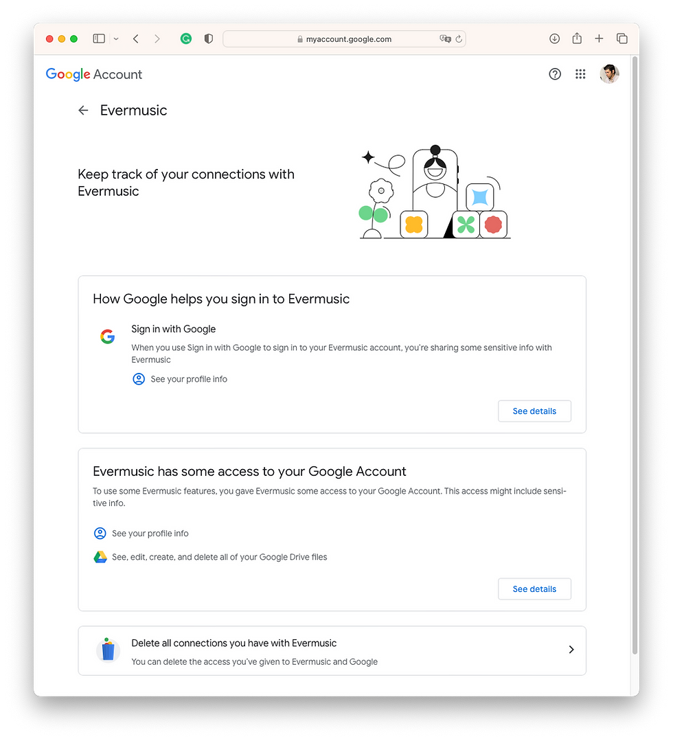 review and adjust the permissions for apps you decide to keep connected