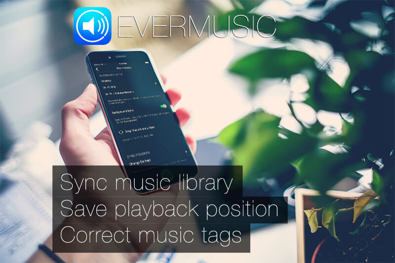 Evermusic 2.3 Sync your Music Library, Save playback position