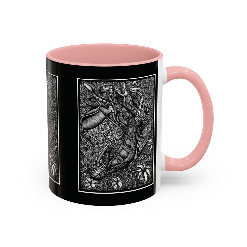 Thumbnail: Ceramic mug cup with catieartworks design 
