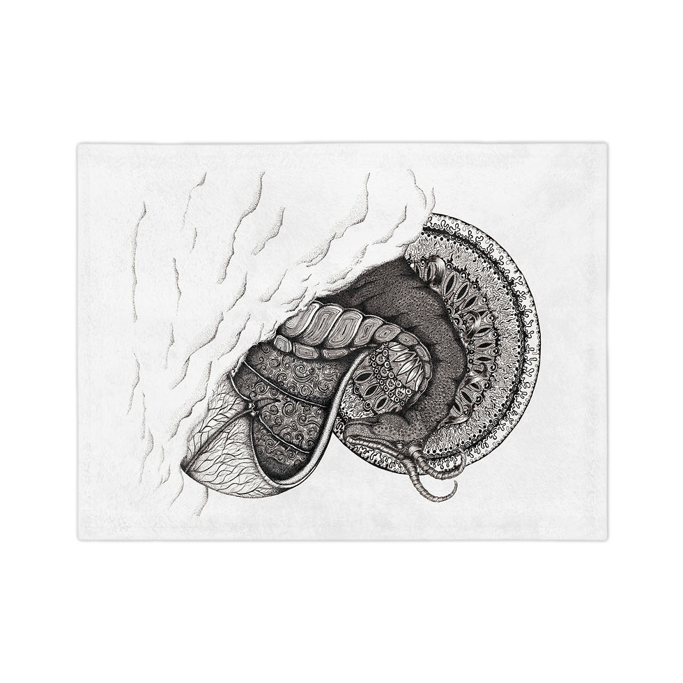 Thumbnail: Catieartworks Peace Dragon design on Velveteen Microfiber Blanket